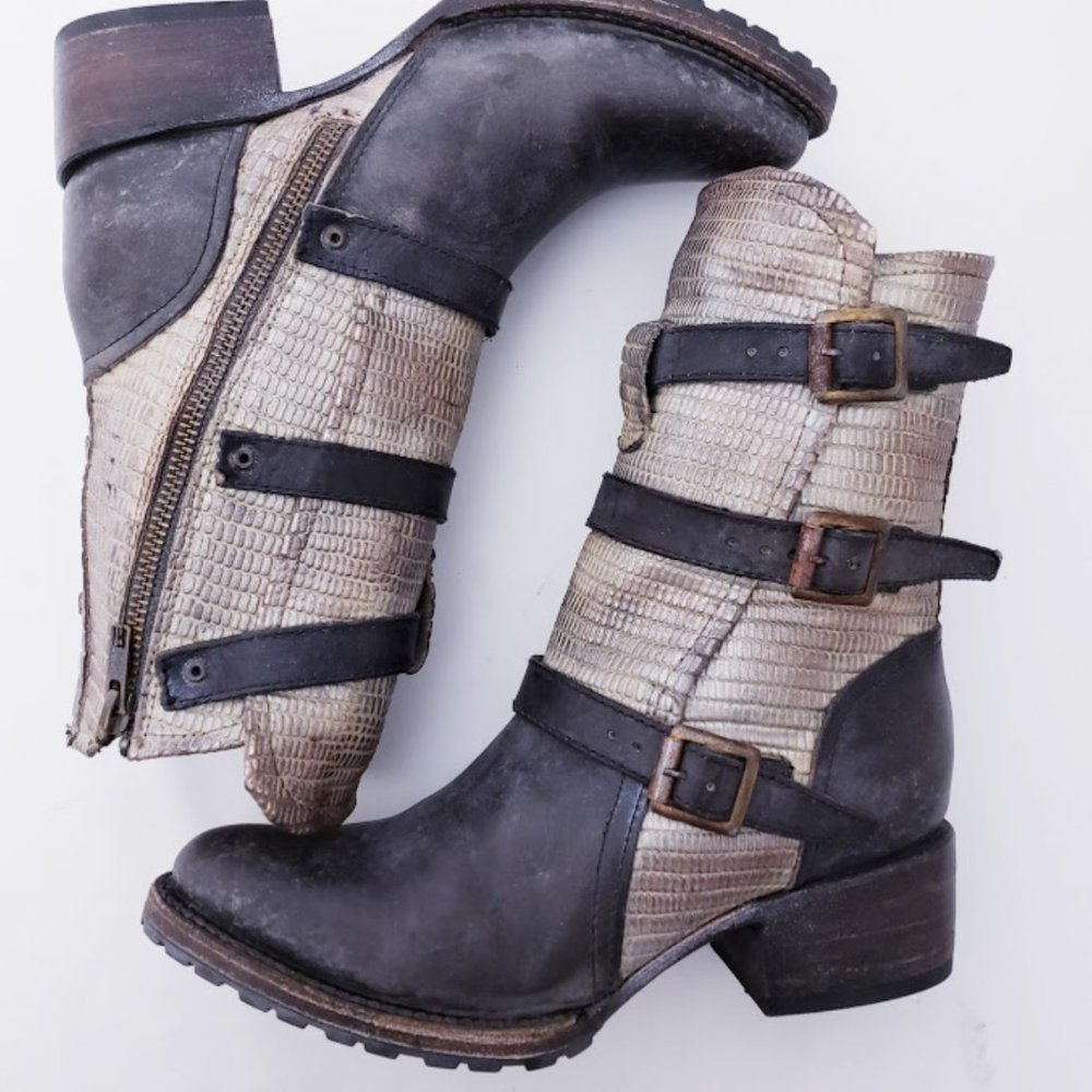 NWB FREEBIRD BY STEVEN APEX STONE MOTO BOOTS - Picture 3 of 9